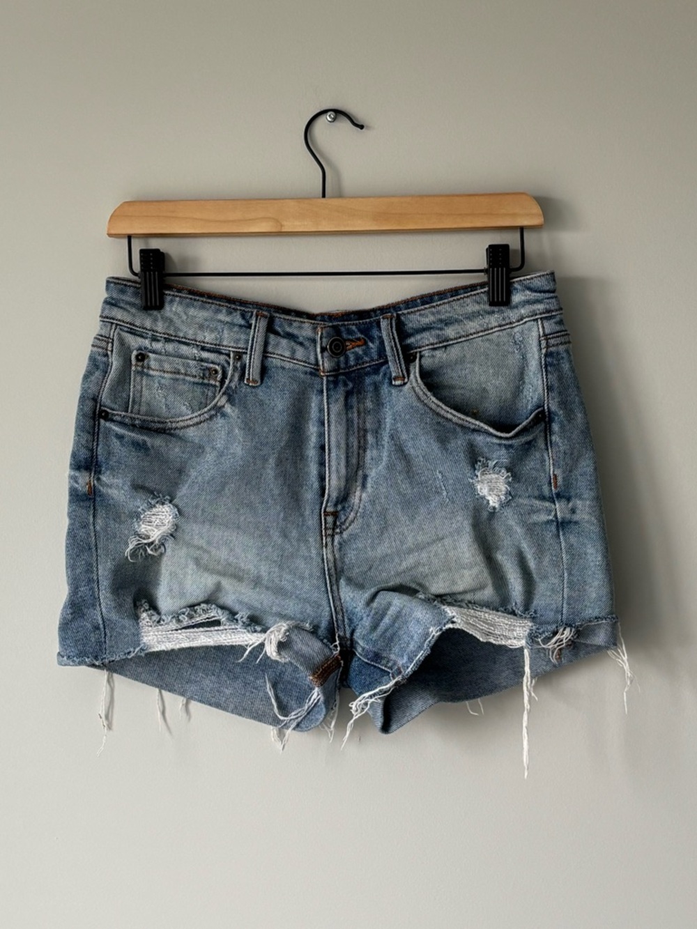 Fashion Nova High Waisted Distressed Festival Denim Shorts